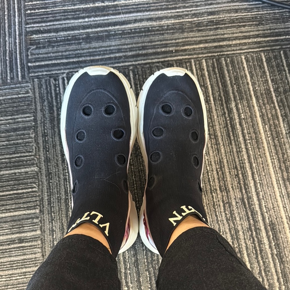 Black pink Valentino ankle boots